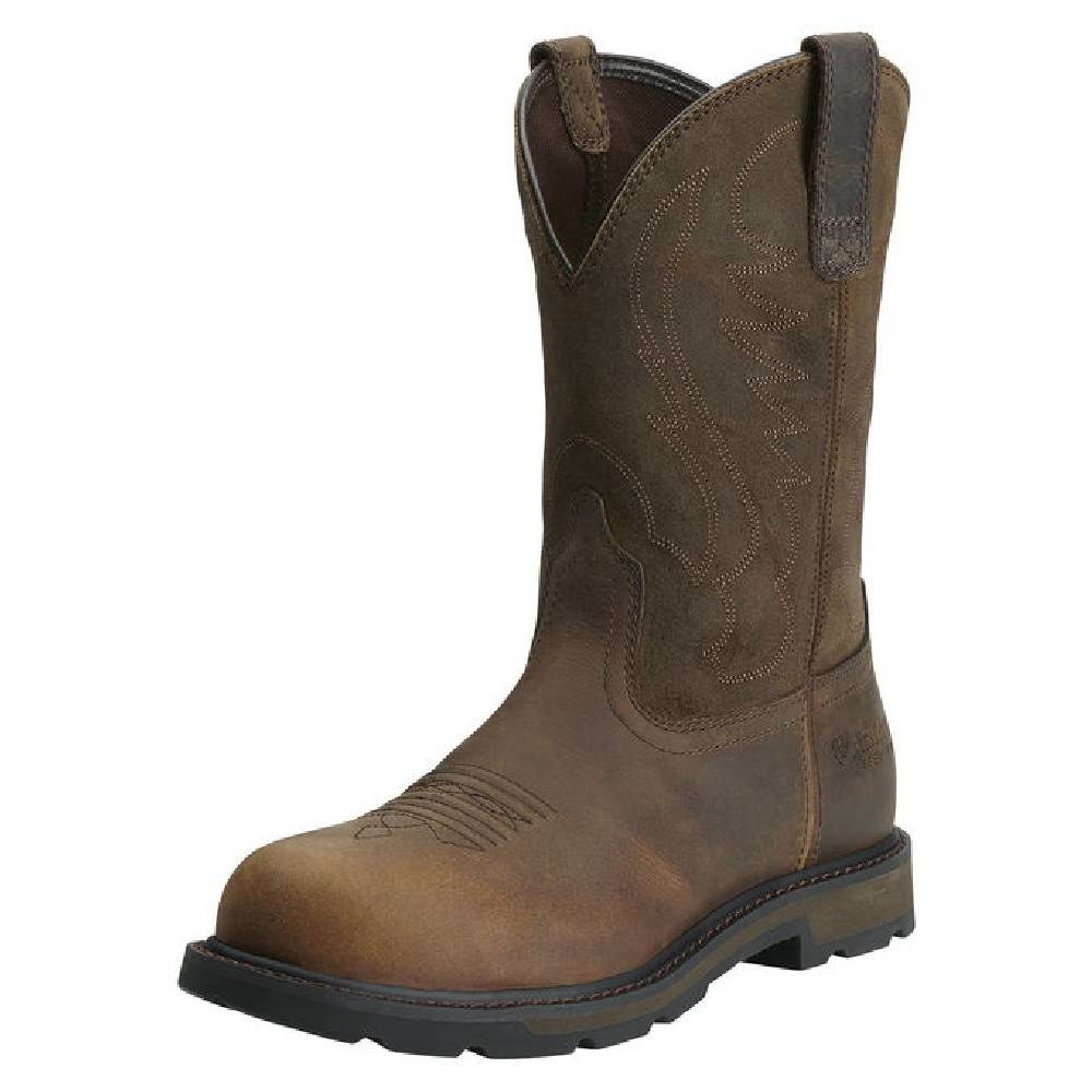 Men's Ariat Groundbreaker Pull-On Brown Steel Safety Toe