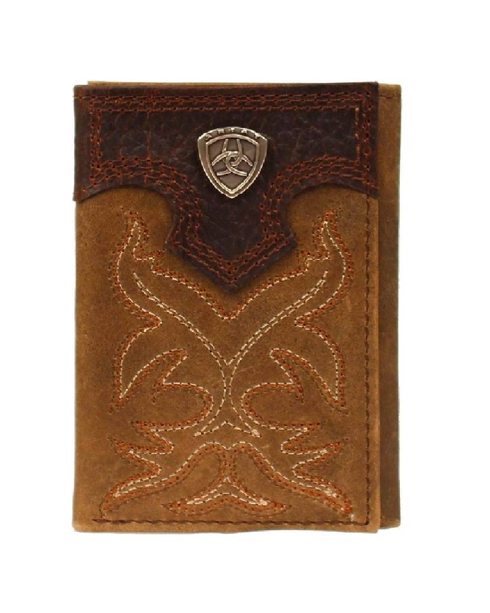 Ariat Distressed Brown Trifold Wallet