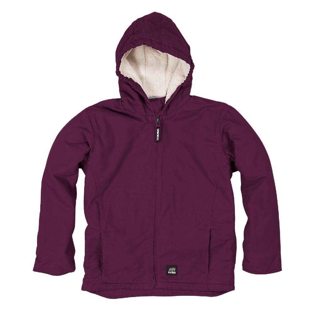 Girl's Berne Washed Hooded Coat Plum