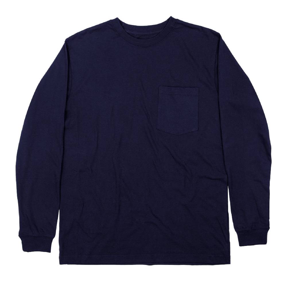 Men's Berne Heavyweight Long Sleeve Pocket Tee Navy