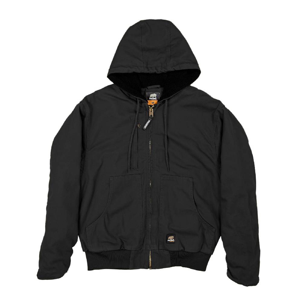 Men's Berne Flex180 Washed Hooded Jackets Black