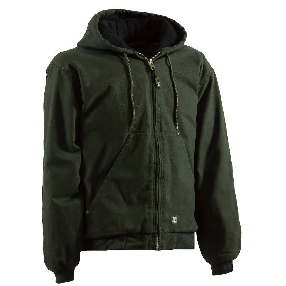 Men's Berne Original Washed Hooded Jackets Moss Green