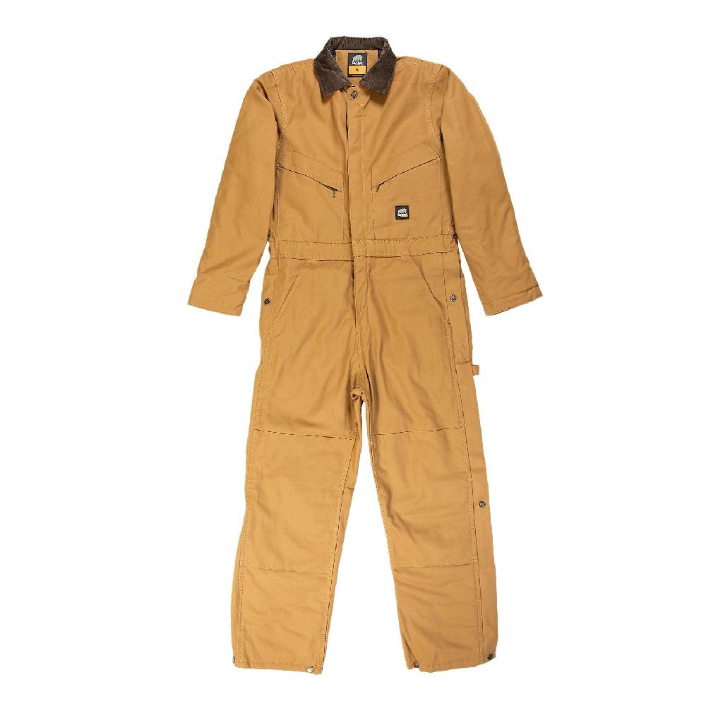 Men's Berne Deluxe Twill Insulated Coveralls Brown