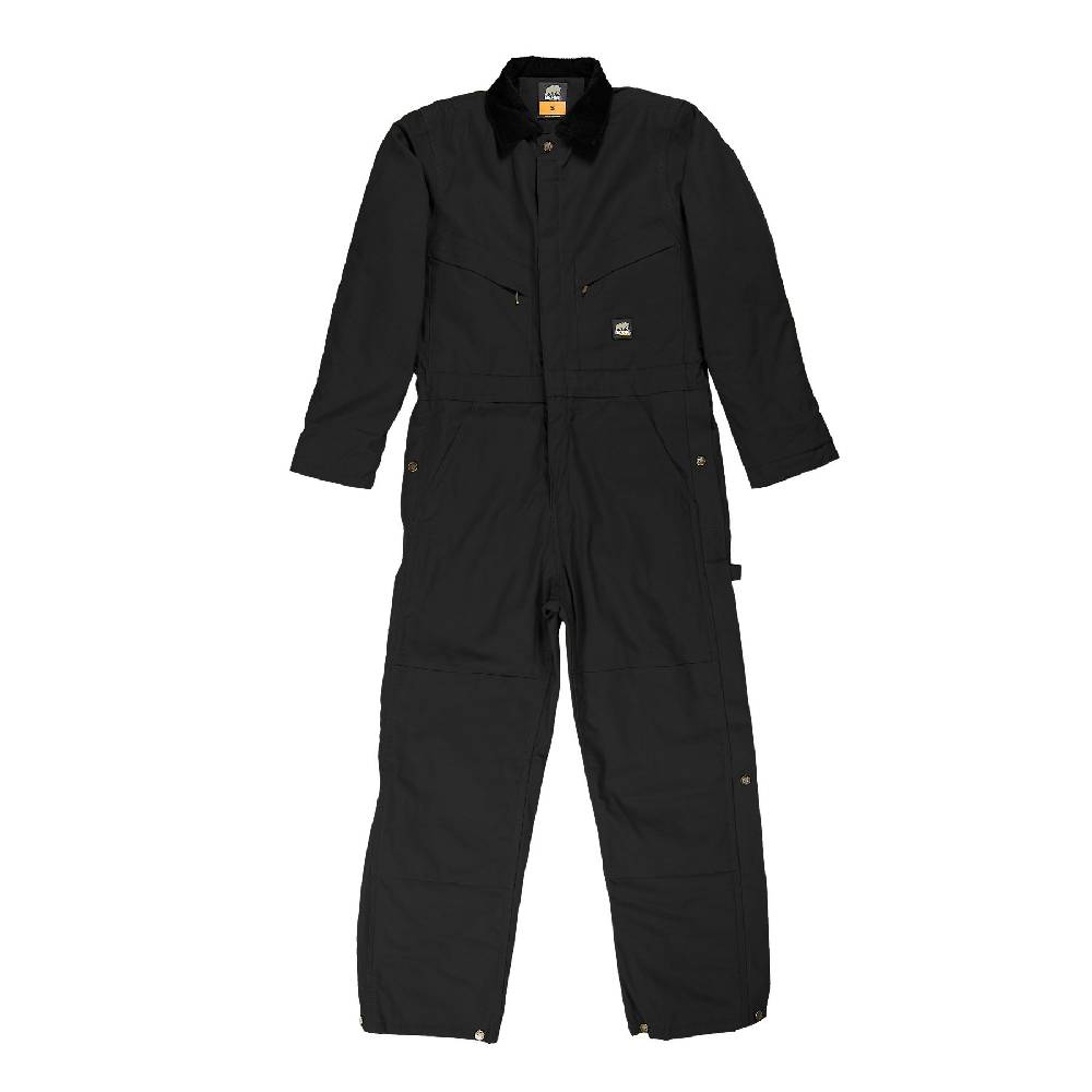 Men's Berne Deluxe Twill Insulated Coveralls Black