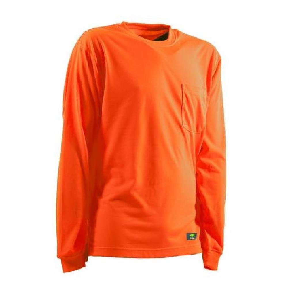 Men's Berne Enhanced Visibility Long Sleeve Pocket T-Shirt Orange