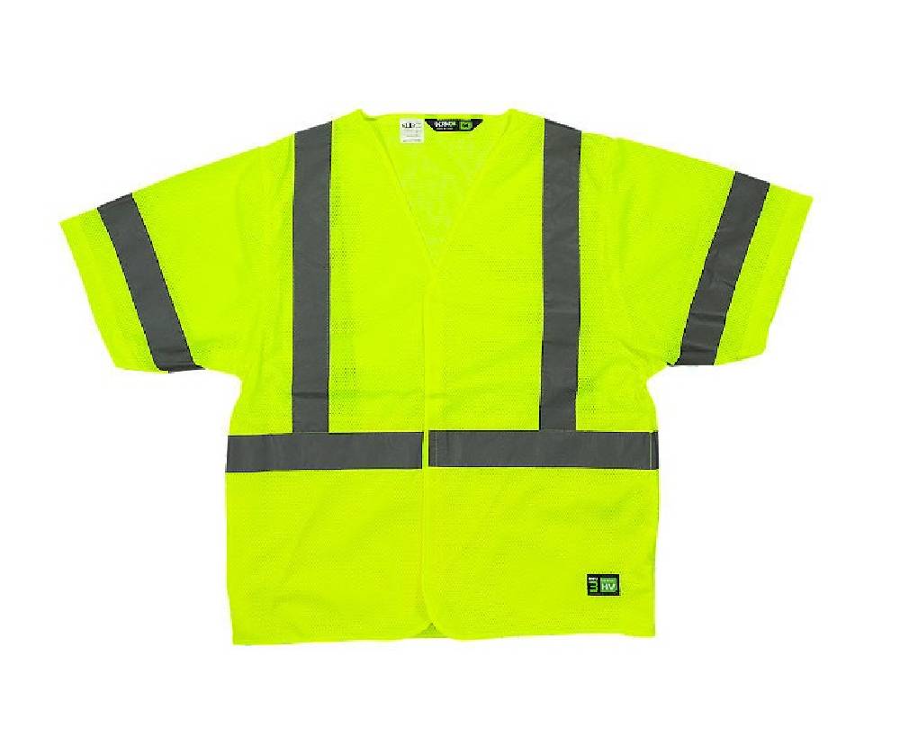 Men's Berne Hi Visibility Short Sleeve Safety Vest Yellow