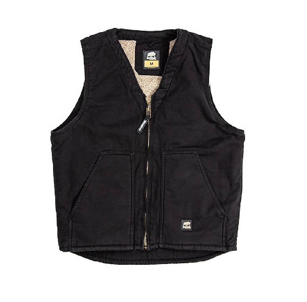 Men's Berne Washed V-Neck Vests Black