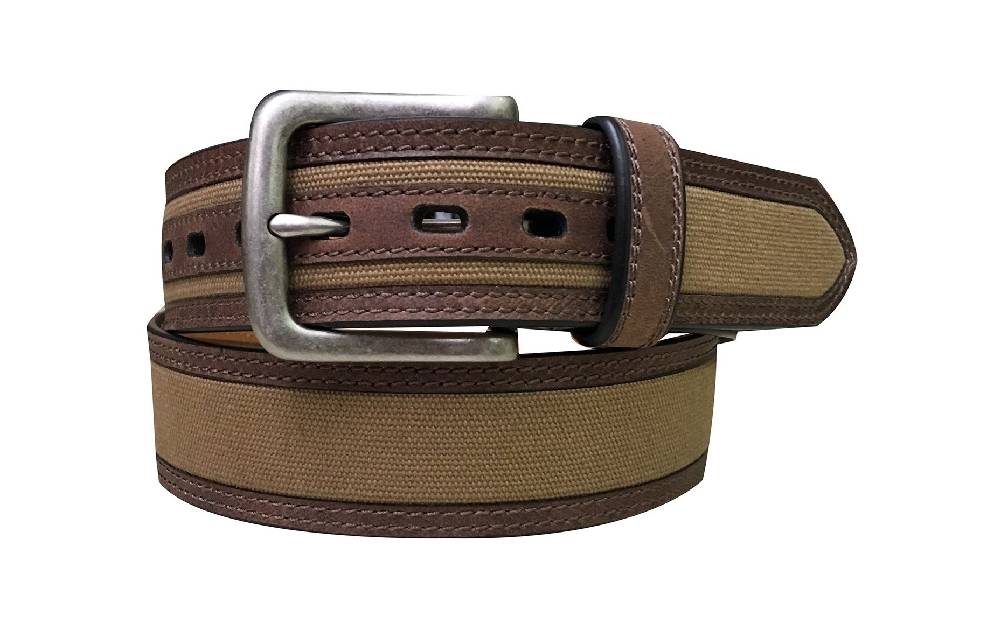 Men's Berne Canvas Belt With Leather Trim