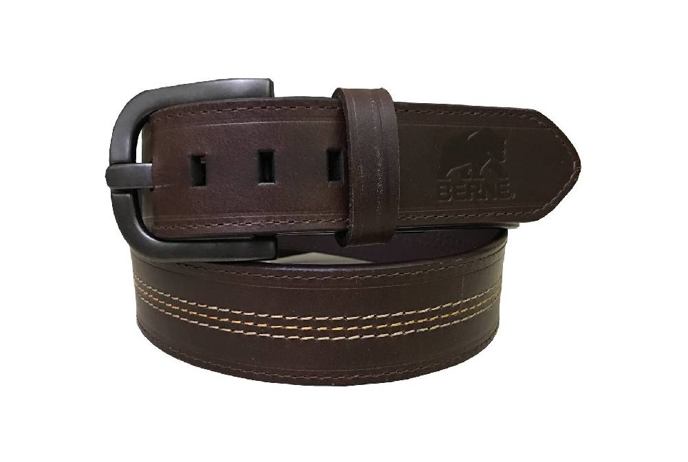 Men's Berne Accent Stitched Leather Belt