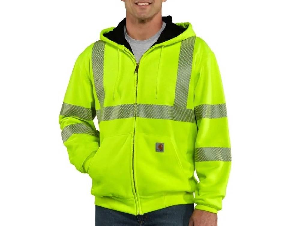 Men's Carhartt High-Visibility Zip-Front Class 3 Thermal-Lined Sweatshirt