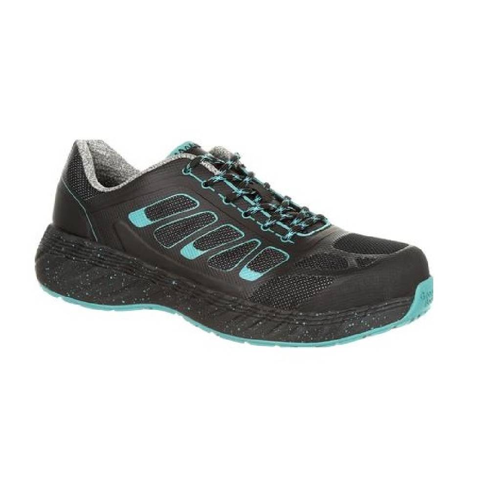 Women's Georgia Reflx Athletic Oxford Alloy Safety Toe EH Black/Teal