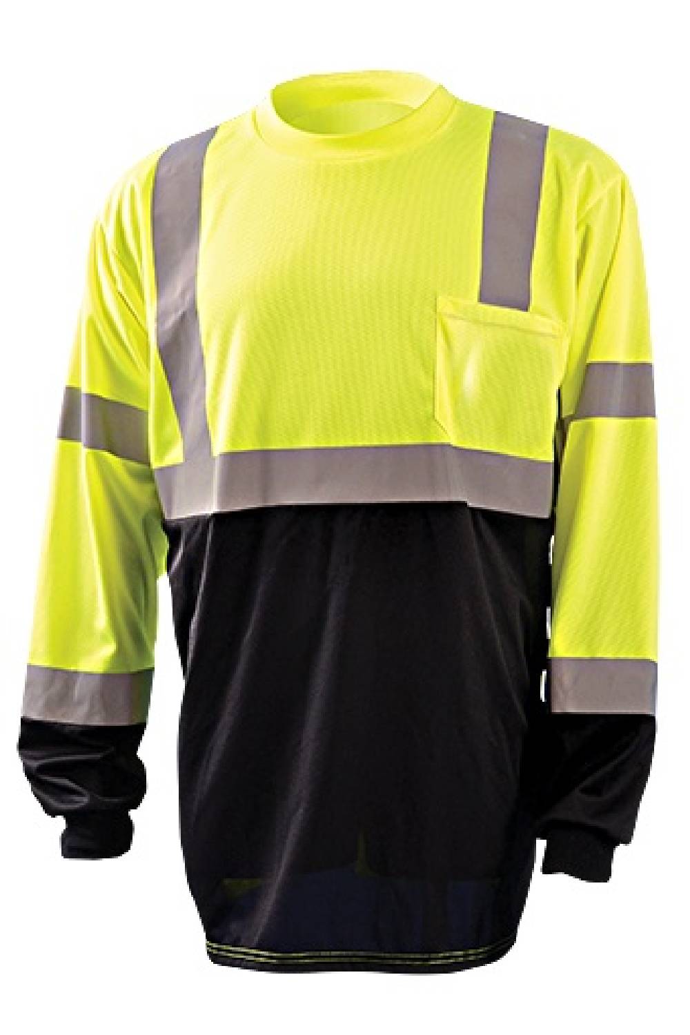 Men Occunomix Black Bottom High Visibility Wicking Birdseye Long Sleeve Shirt