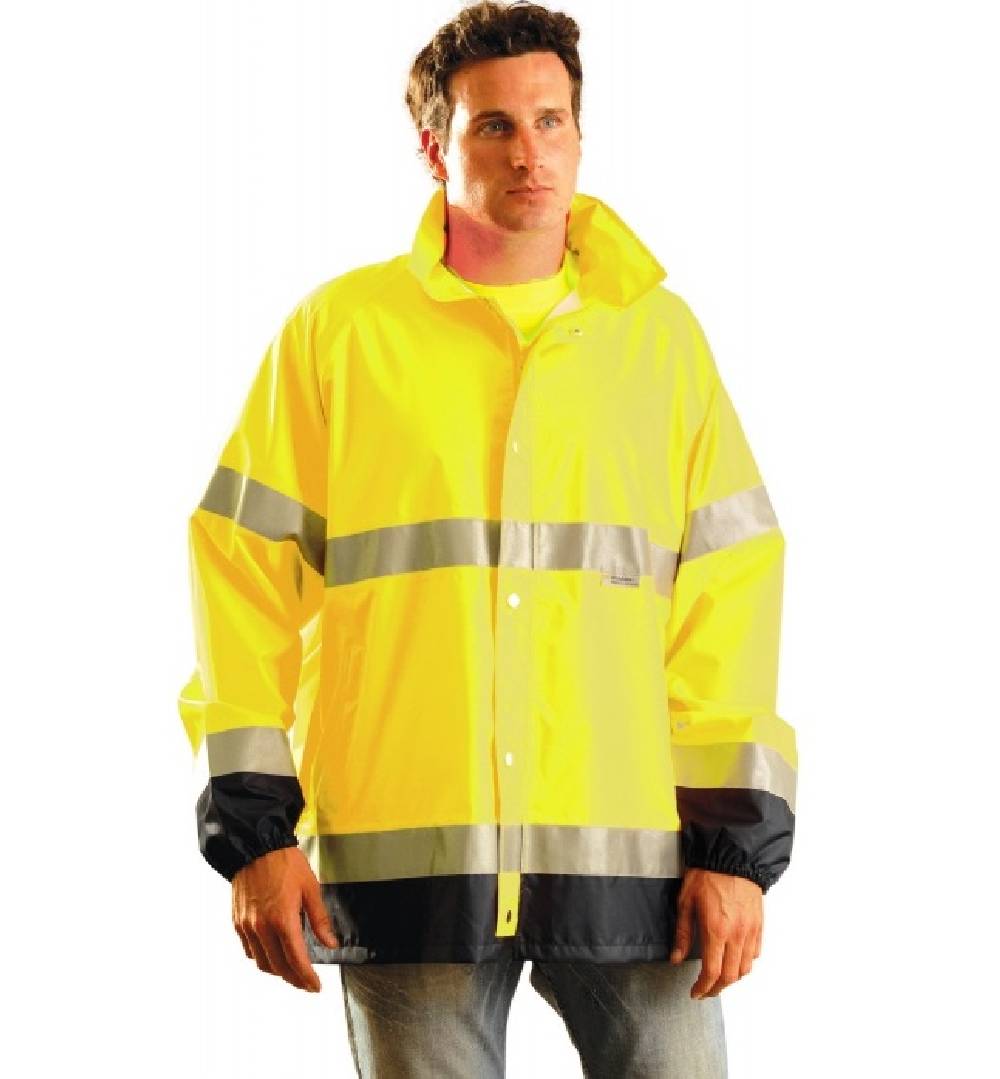 Men Occunomix Class 3 High Visibility Breathable Rain Jacket