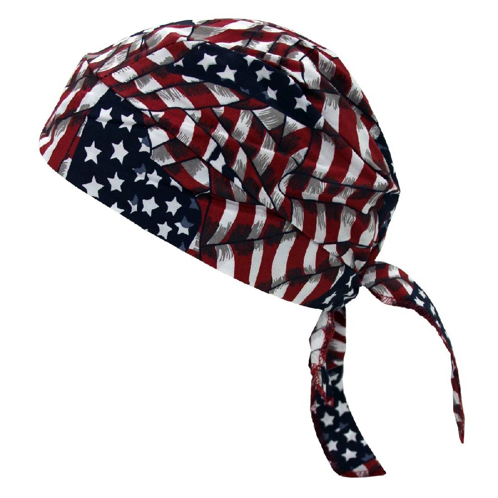 Occunomix Tough Nougies Tie Hat Doo Rag - Wavy Flag