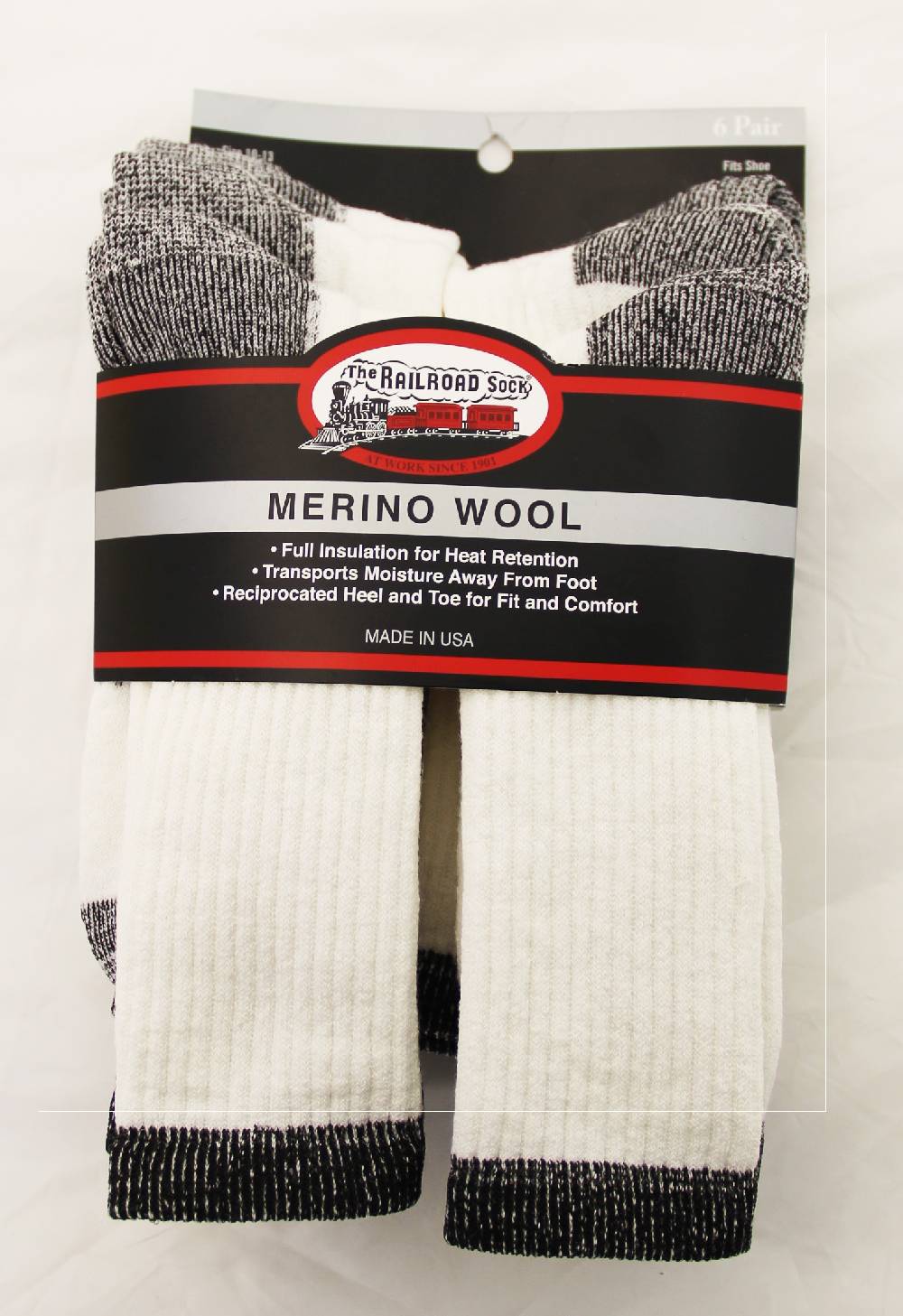 Men's Railroad Socks Wool 6 Pack