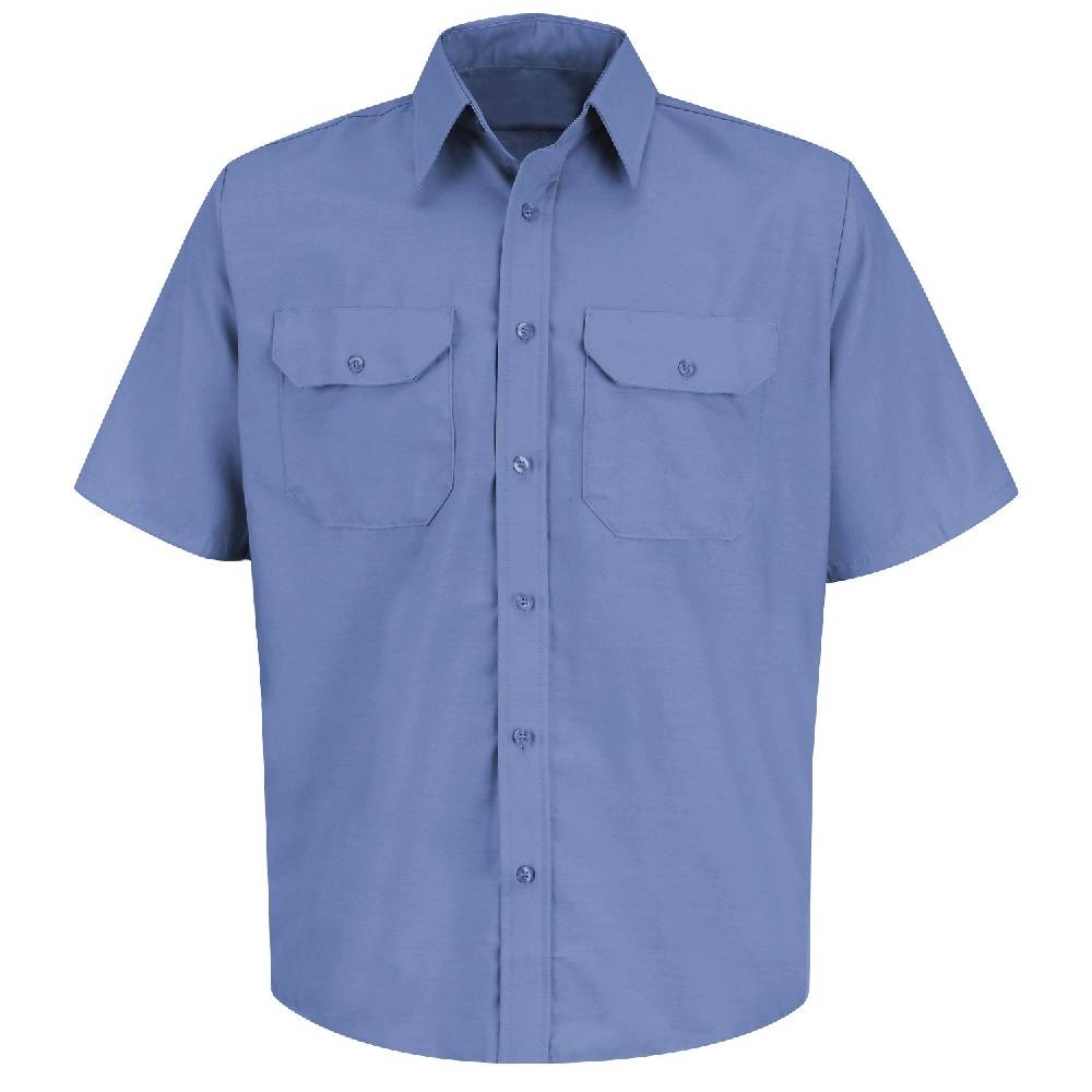 Men's Red Kap Solid Ripstop Shirt Solid Dress Shirt Short Sleeve