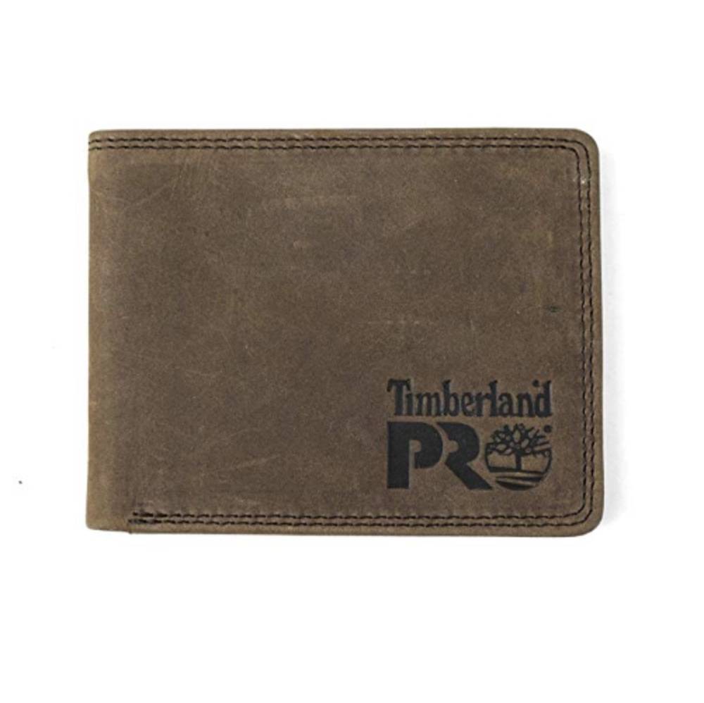 Timberland Pro Pullman Wallet Removable Passcase Dark Brown