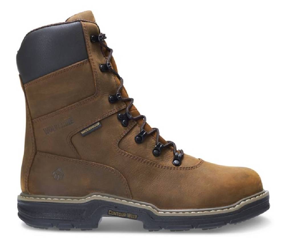 Men's Wolverine Marauder 8" Brown Steel-Toe Waterproof